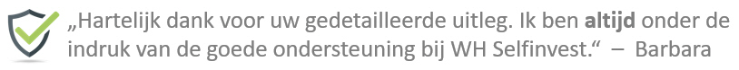 Een tevreden klant geeft zijn mening over WH SelfInvest.