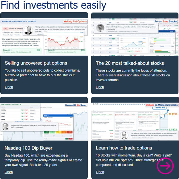 Stocks and options to buy or sell.